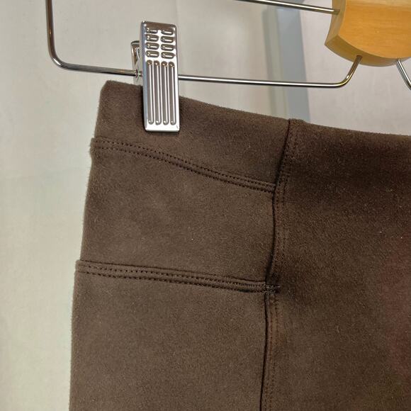 SPANX  Petite S PS Faux Suede Leggings 20322Q Seamed Slimming Stretch Brown - Picture 5 of 9